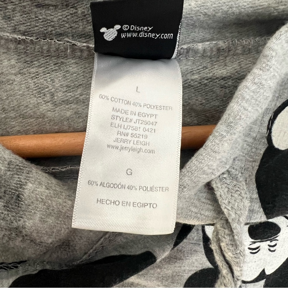 Disney Mickey Mouse Character Crop Hoodie Sweatshirt Size Large - Picture 3 of 4